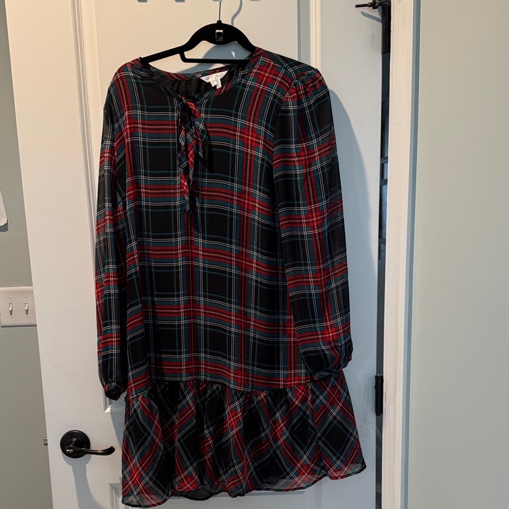 Plaid Kids Dress - Red and Black